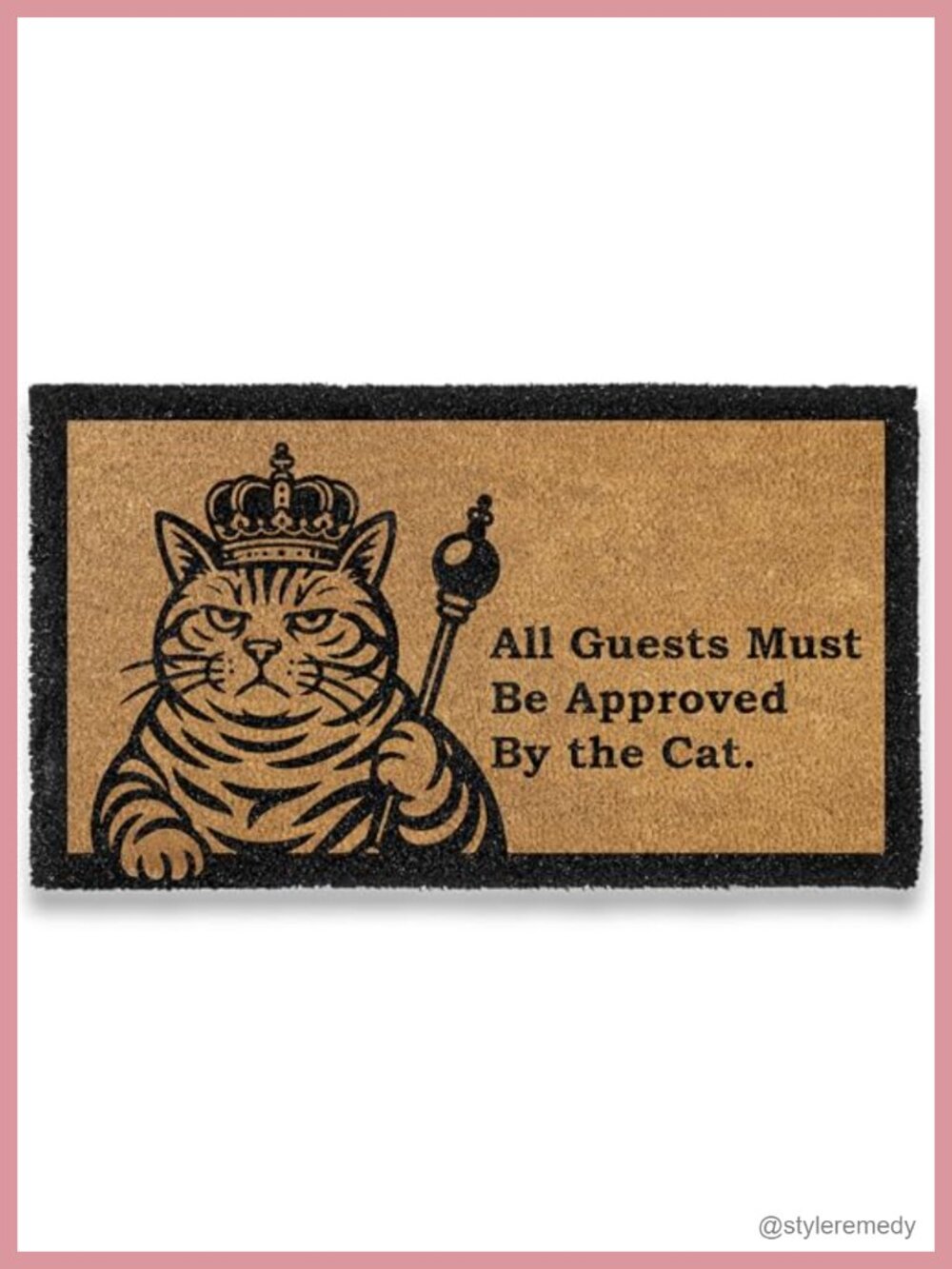 Cat Approved Coir Doormat 30x17 Inch Non-Slip Outdoor Welcome Mat